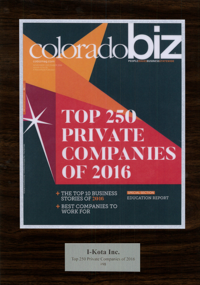 Colorado Biz TOP 250 Private Companies of 2016