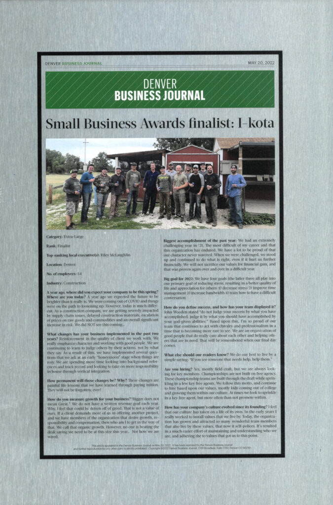 Denver Business Journal 2022 Small Business Finalist